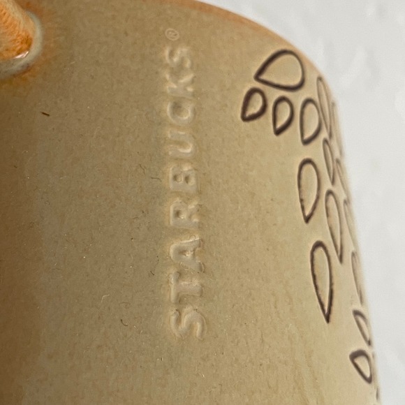 Starbucks Leaf Coffee Mug 14 oz Beige Ceramic 2013 Holiday Fall - Picture 3 of 6